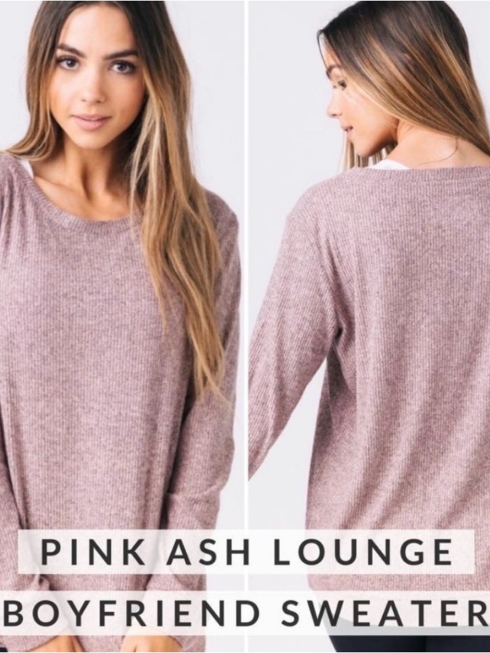 Pink Ash Lounge Boyfriend Sweater Size Medium